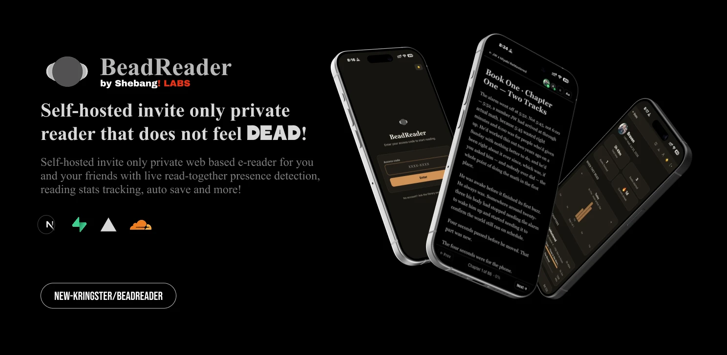 BeadReader, a self-hosted invite-only private book reader